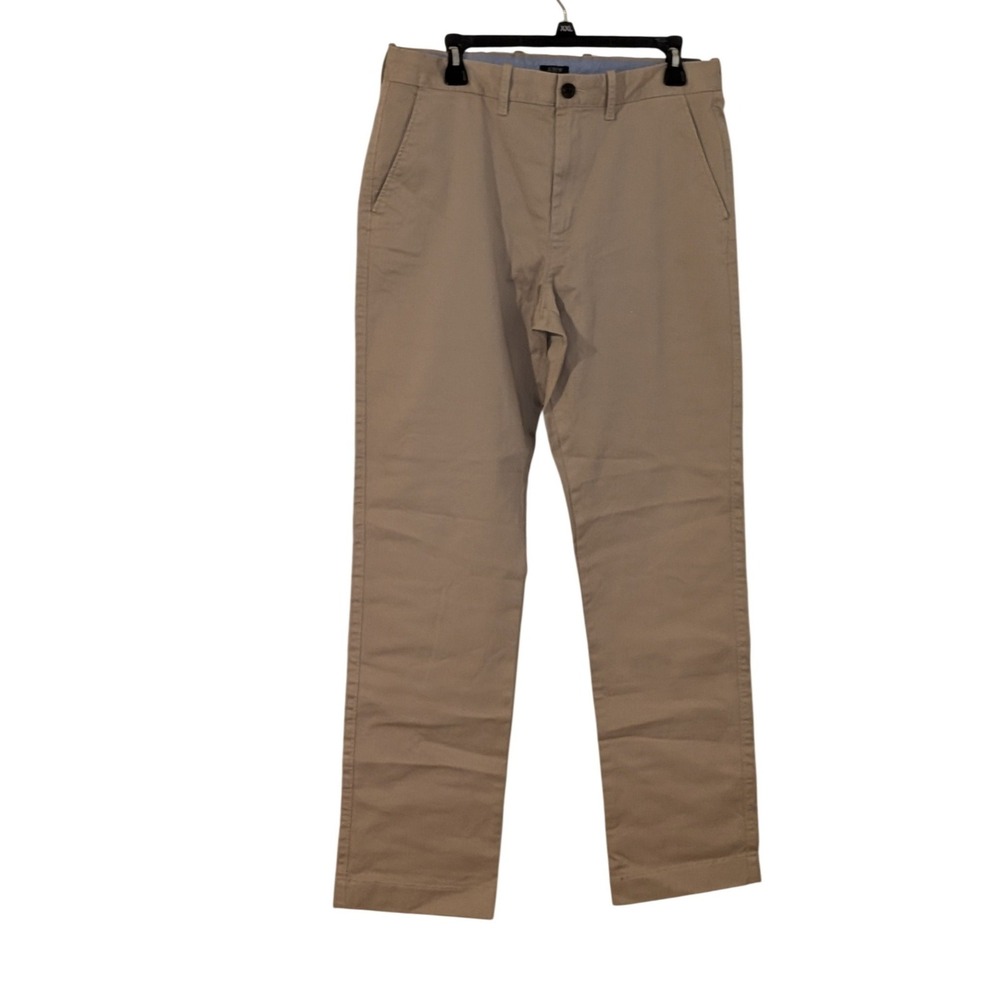 J.Crew Mens Original Chino Straight Leg Pants British Khaki 32x32 CO400 NEW - Picture 3 of 9